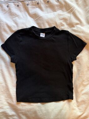 TNA Black Ribbed Baby Tee